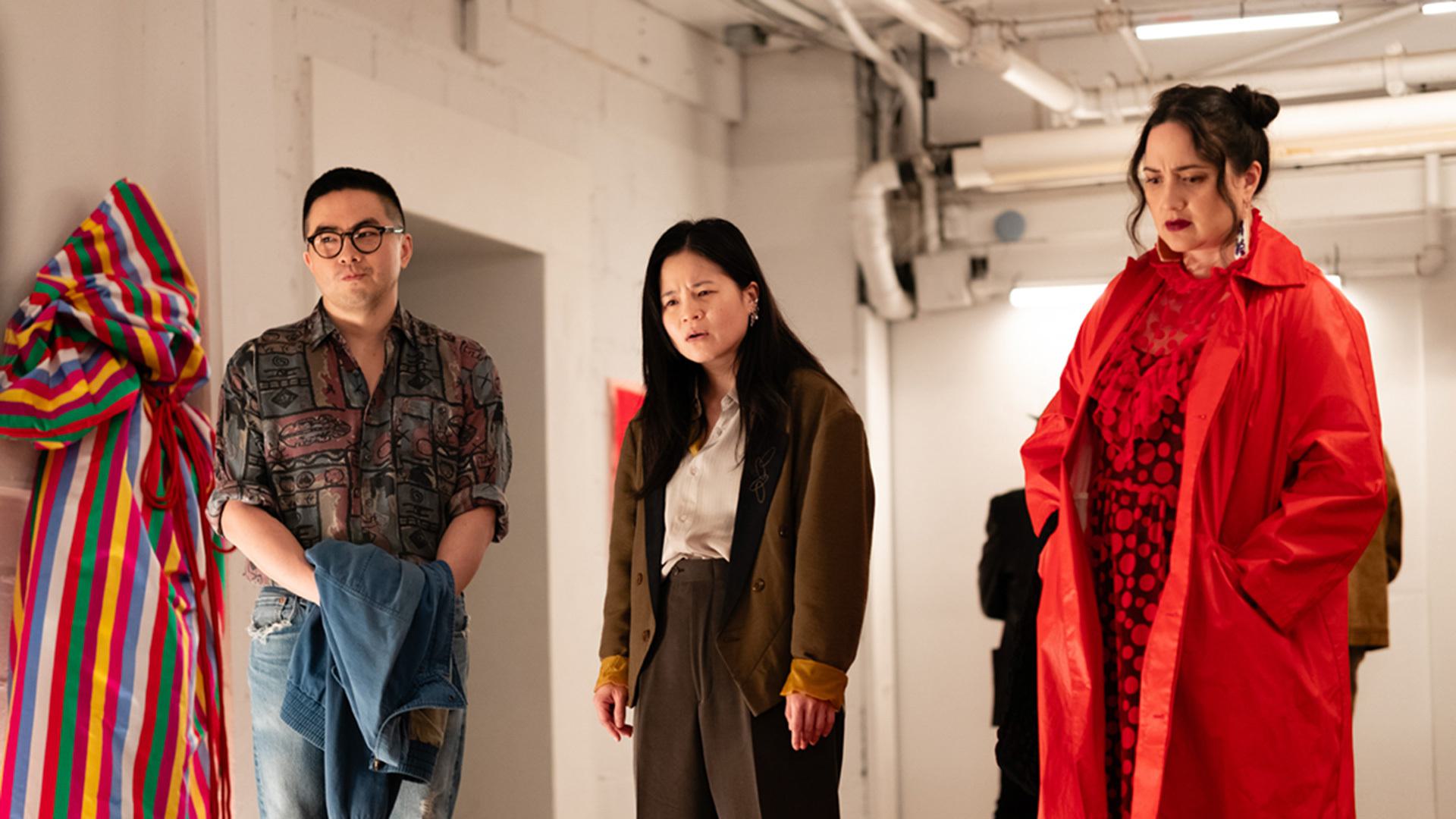 three actors in still from “The Wedding Banquet”