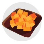 Illustration of cubed butternut squash