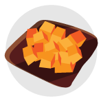 Illustration of cubed butternut squash