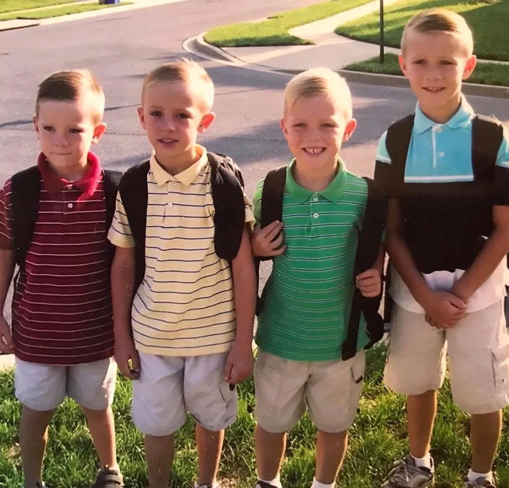 triplets with older brother as kids