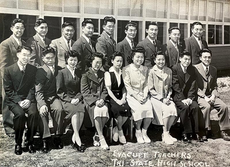 Masao Kawate pictured with other teachers