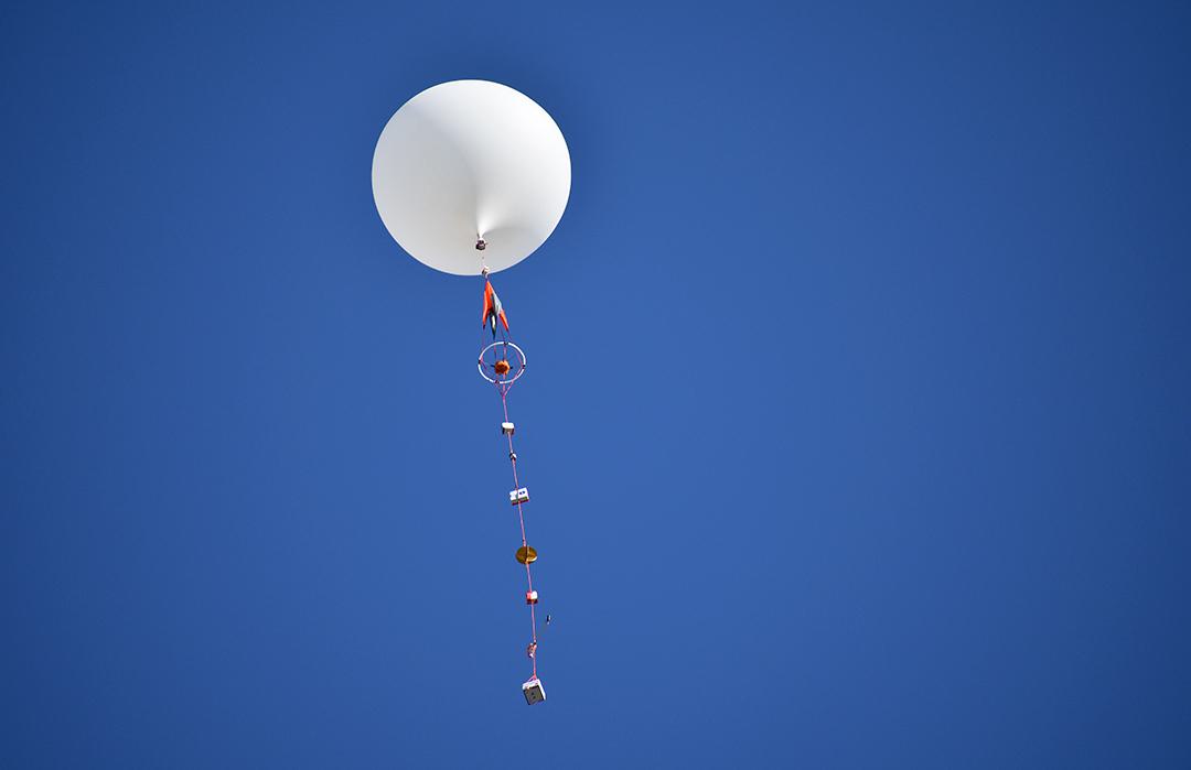 weather balloon in the sky