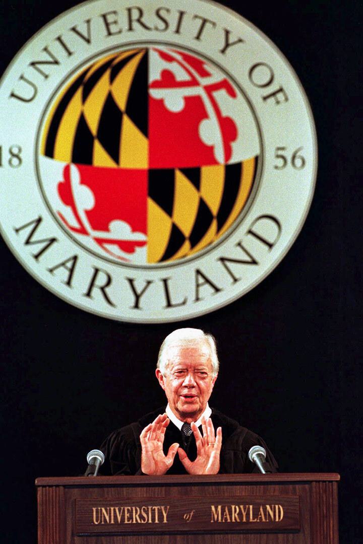 Jimmy Carter speaks on campus