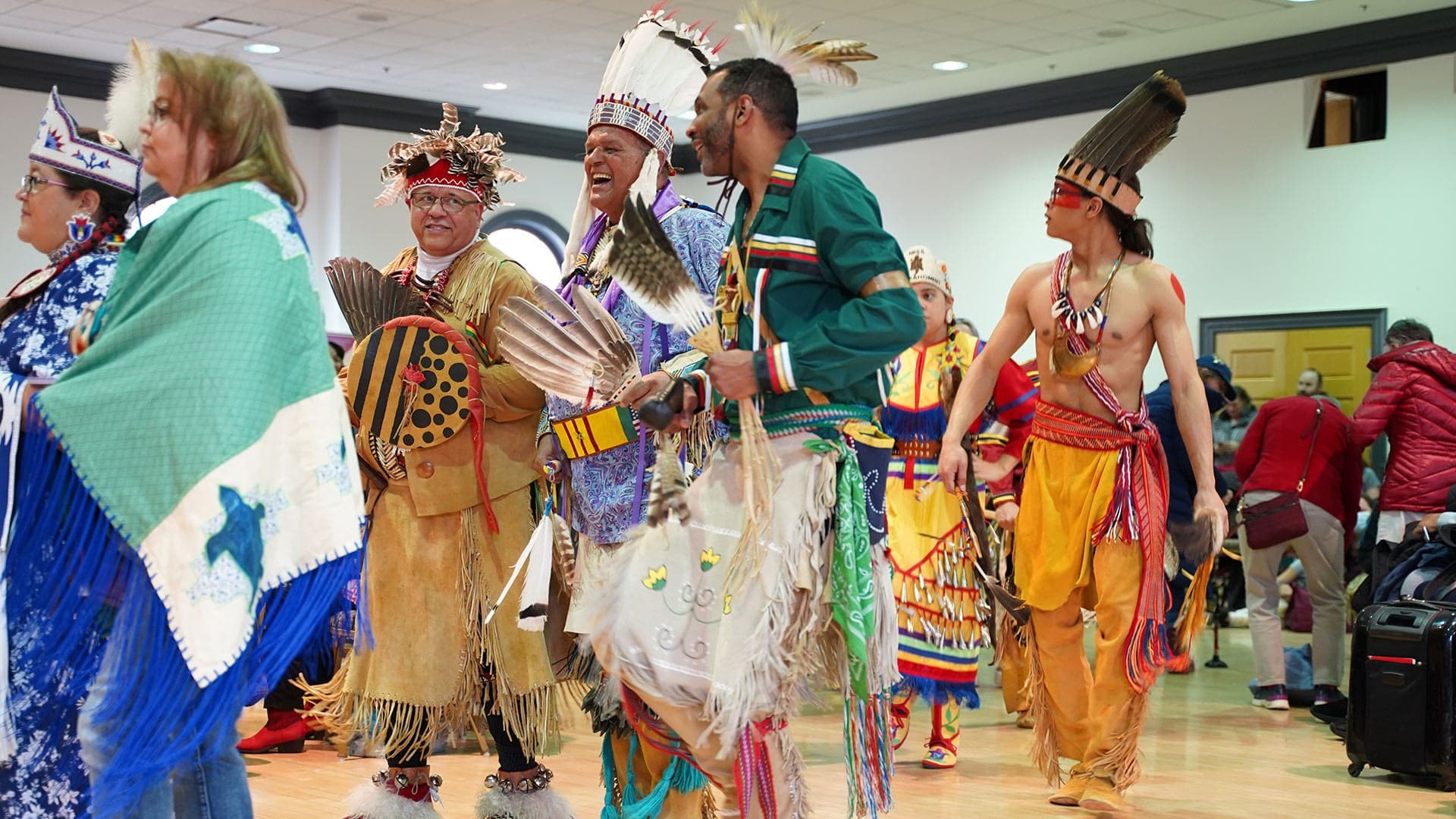 Native Americans dance at Pow Wow