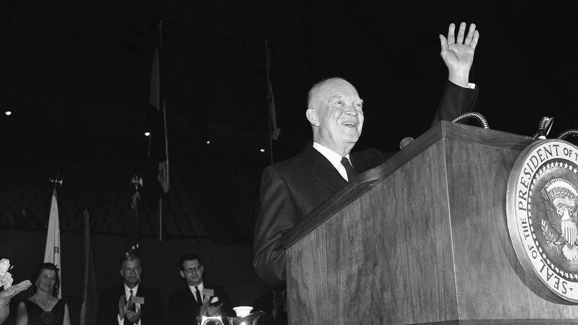 Eisenhower at podium
