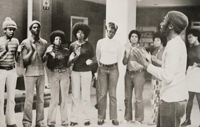Students in 1972 gather in the newly established Nyumburu Cultural Center.