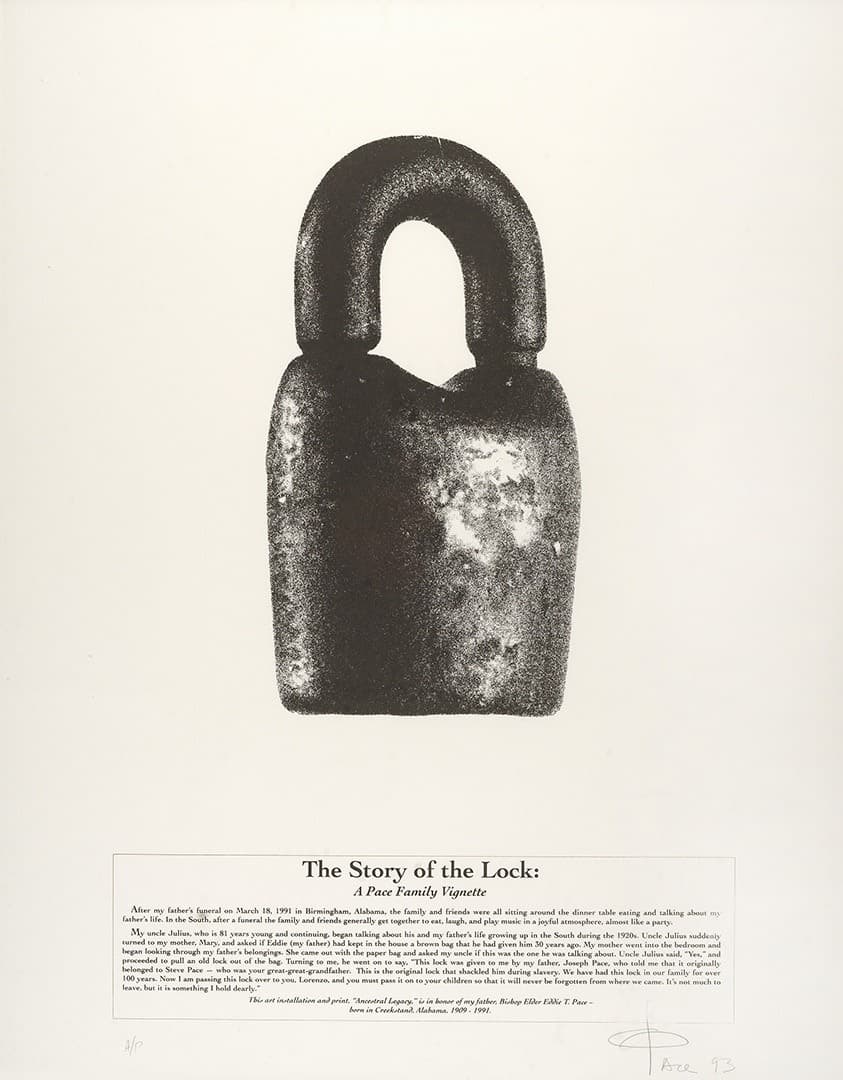 Lorenzo Pace, “The Story of the Lock,” ink on paper, 1993