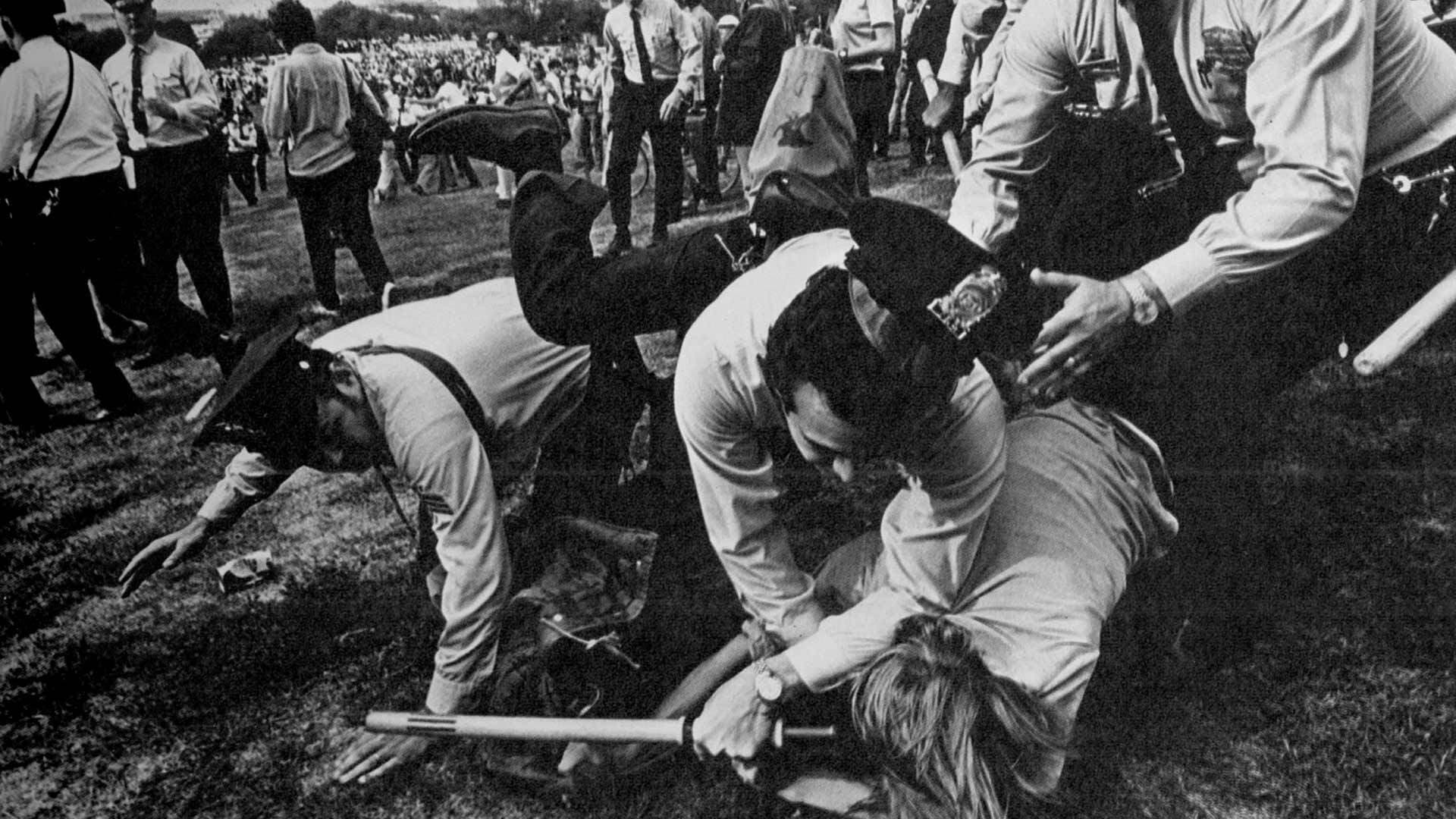 Police Tackling Student During Riot1971 1920x1080