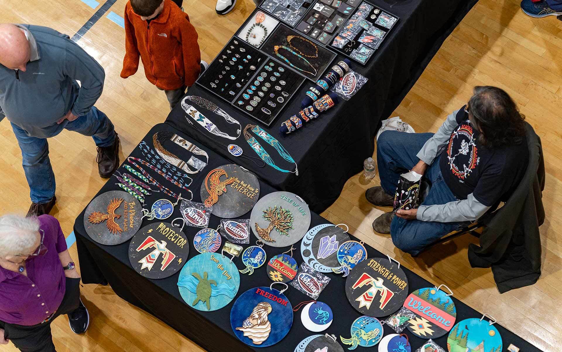vendor table seen from above