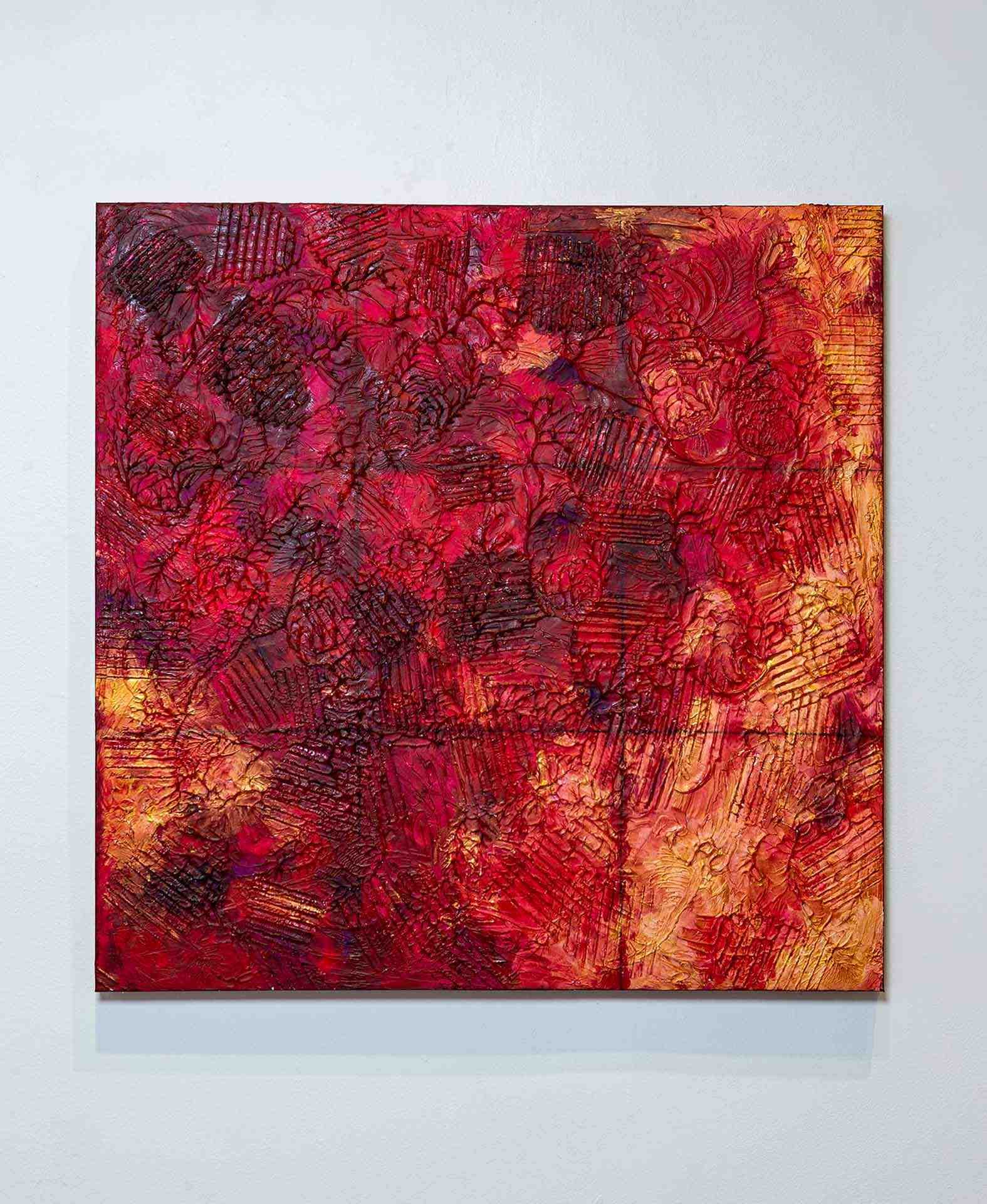 red textured painting