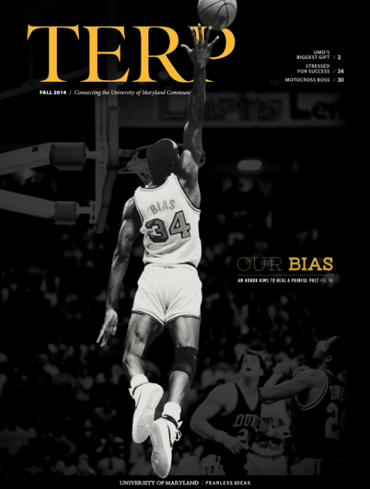Terp magazine cover featuring "Our Bias" story about Len Bias