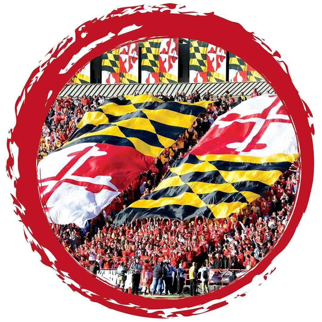 Maryland flag at football game