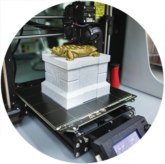 3D printer printing Testudo turtle
